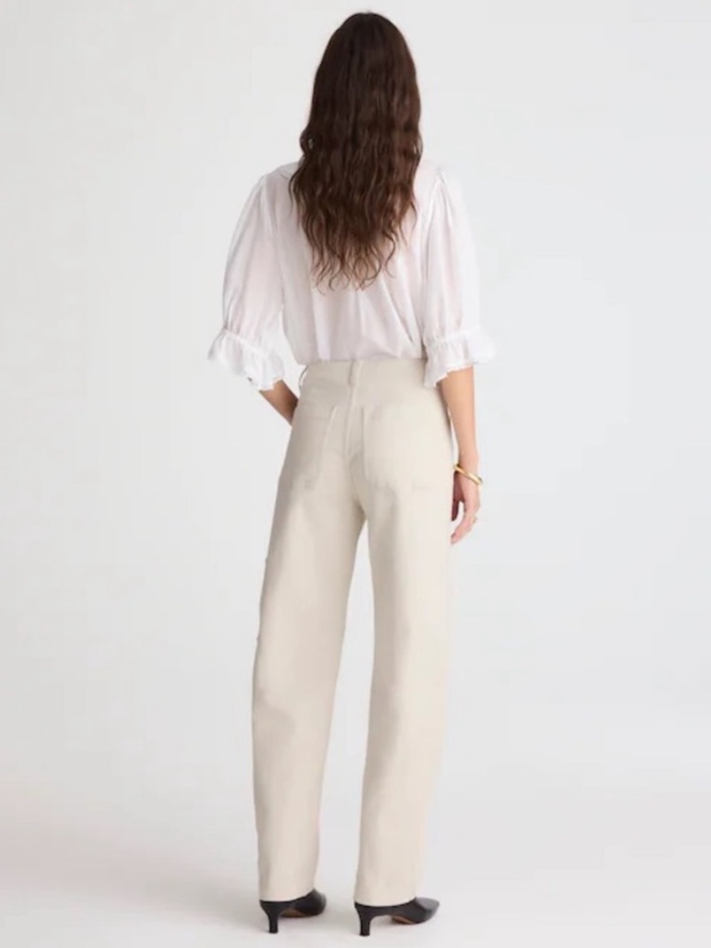NWT Madewell Balloon Pant in Form Grey Khaki Cream Size 24 Barrel Leg $138 NW467 - Picture 14 of 15